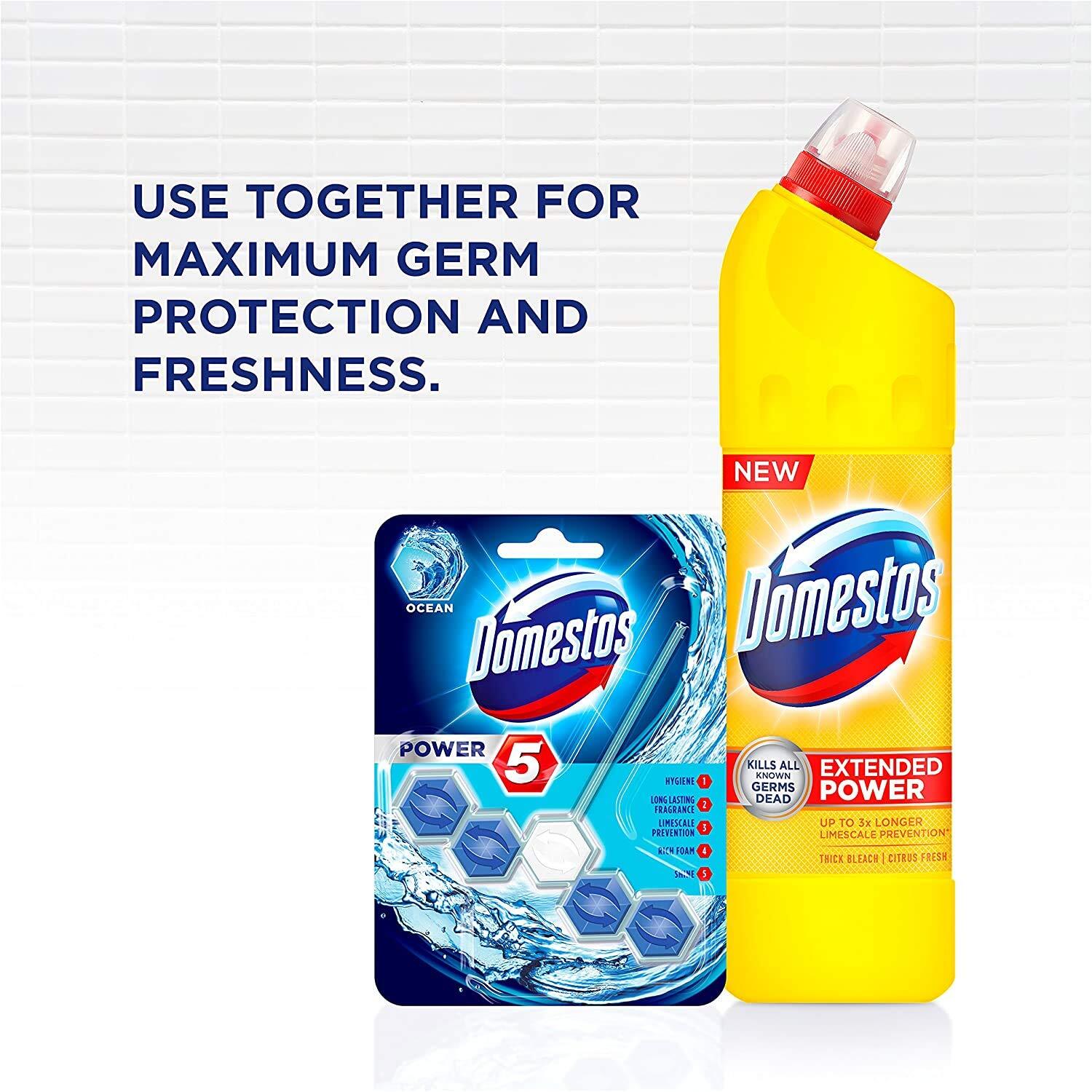 Domestos Citrus Bleach 750ml 25.36 Fl Oz Powerful Cleaning Agent 1 Pack
