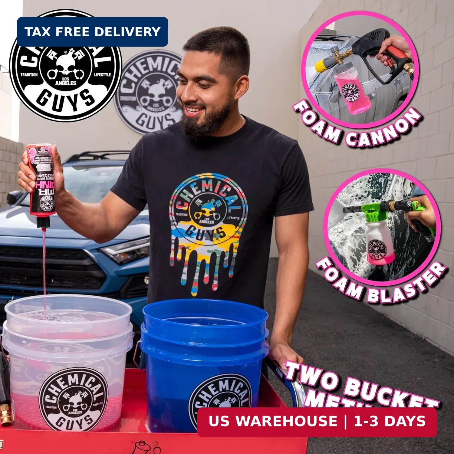 Chemical Guys Mr. Pink Car Wash Soap – 64 oz Super Suds Foaming Car Wash Soap fo