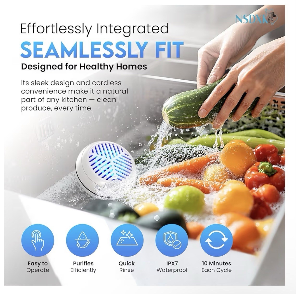 Fruit and Vegetable Washing Machine, Fruit Vegetable Cleaner Device, Portable