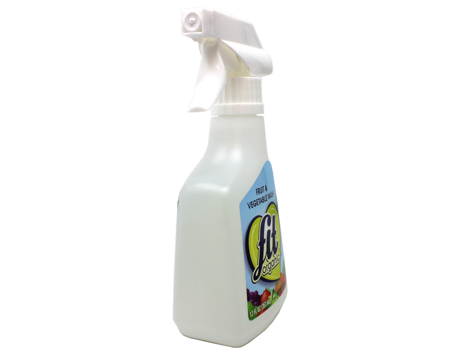 FIT Organic Fruit and Vegetable Wash Spray Bottle White, Clear, 12 Fl Oz 4 Pack