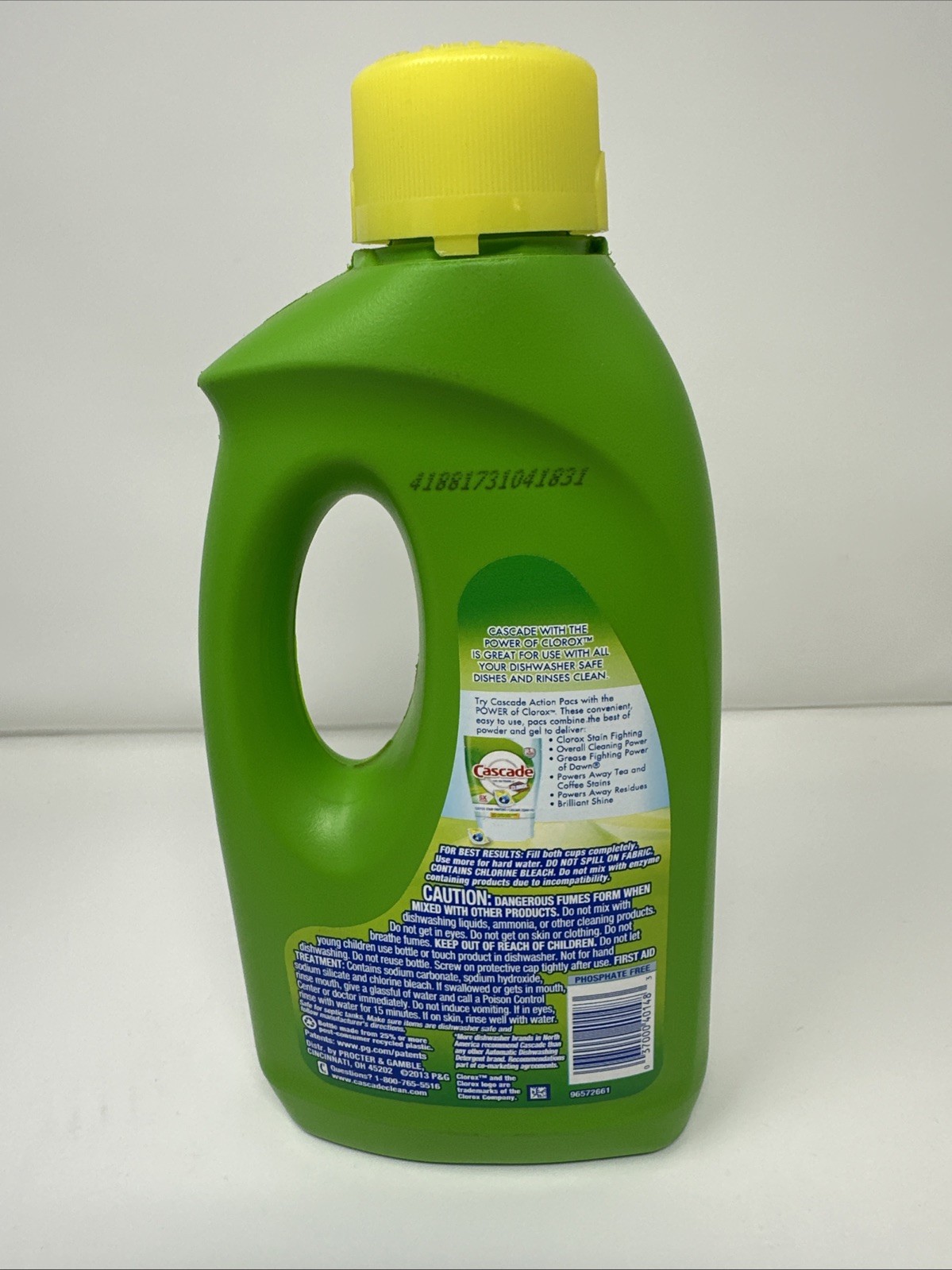 1x Cascade Dishwashing Gel Lemon Scent 45oz Clorox Stain Fighting Cleaning