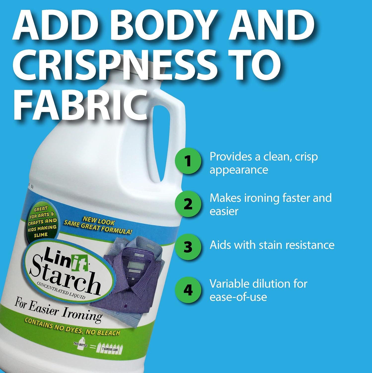 Linit Starch Crisp Classic Finish 64 Oz – Liquid Starch for Ironing Clothes a…
