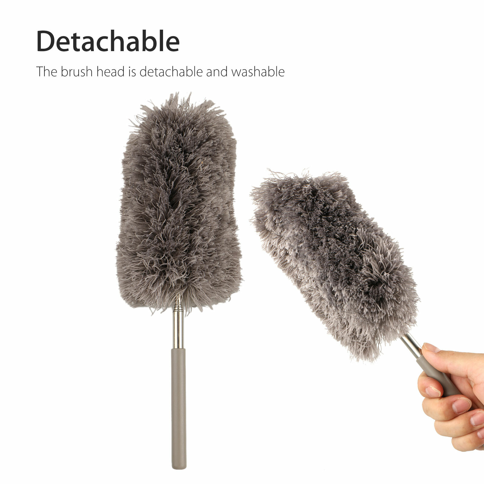 Extendable Microfiber Duster Ceiling Fan Dusting Cleaner Cleaning Brush Washable