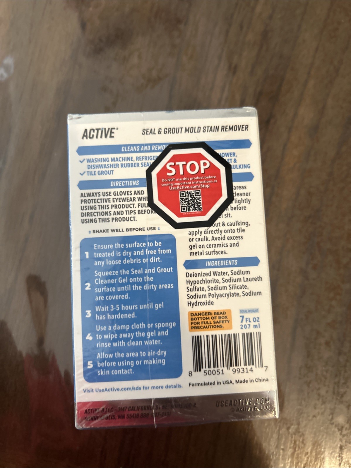 NEW & SEALED – Active Mold Stain Remover Seal Grout Deep Clean 7oz – Deodorizes