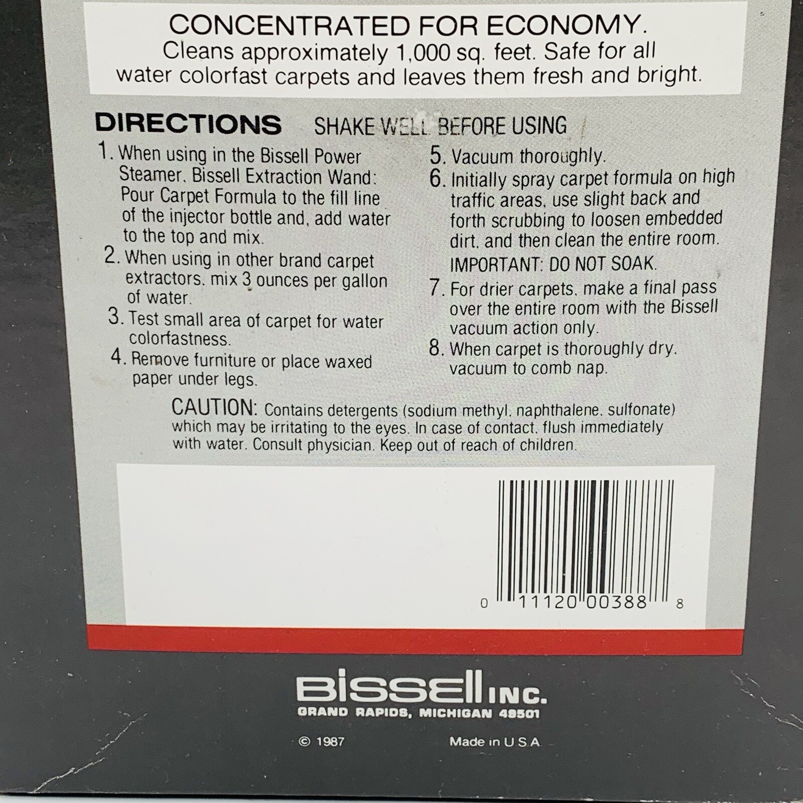 Vintage Bissell 5 In One Carpet Formula 1987 (4 LB Bottle) In Open Box 64 fl oz