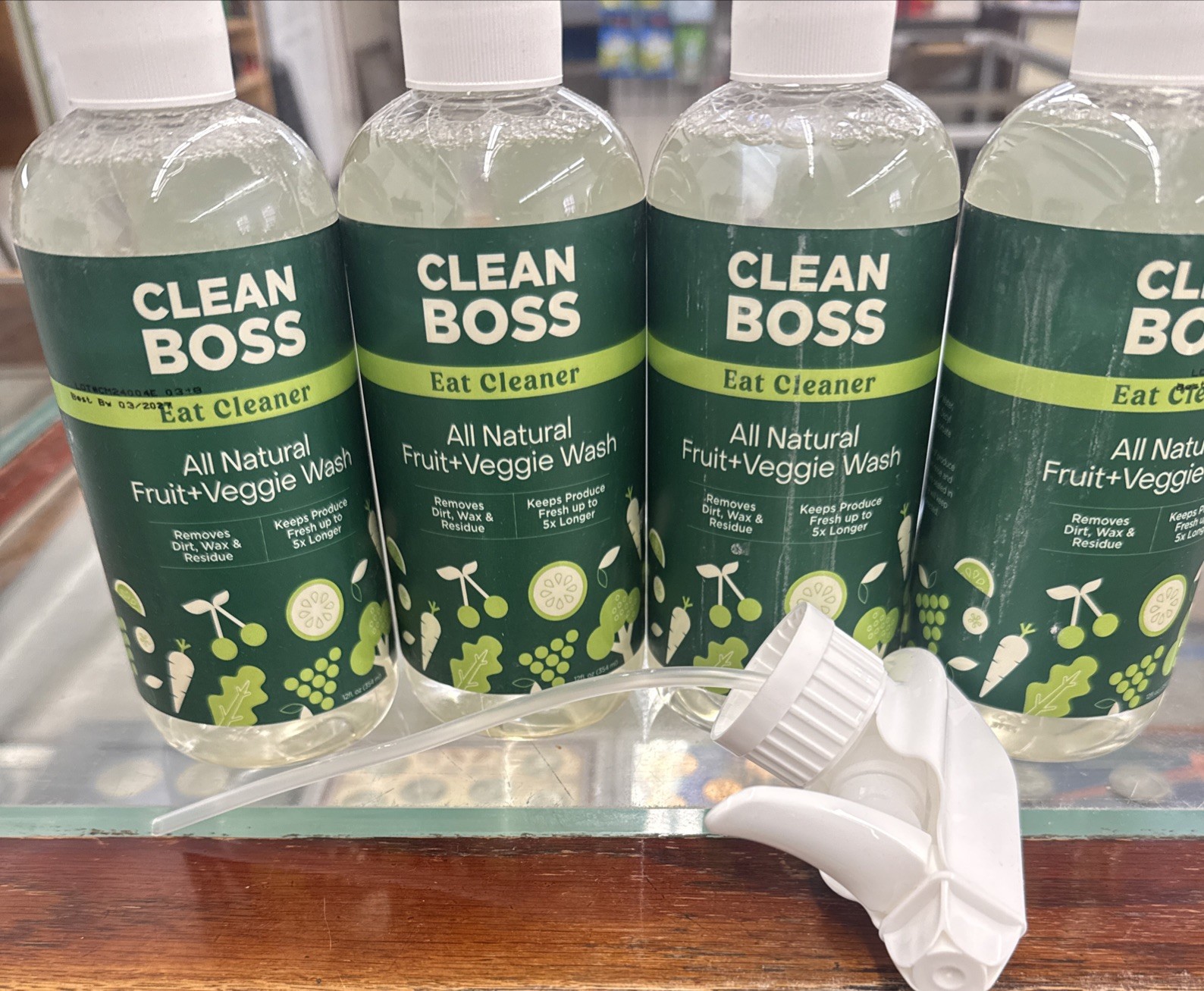 4X Clean Boss Eat Cleaner All Natural Fruit + Veggie Wash Refills 12 fl oz