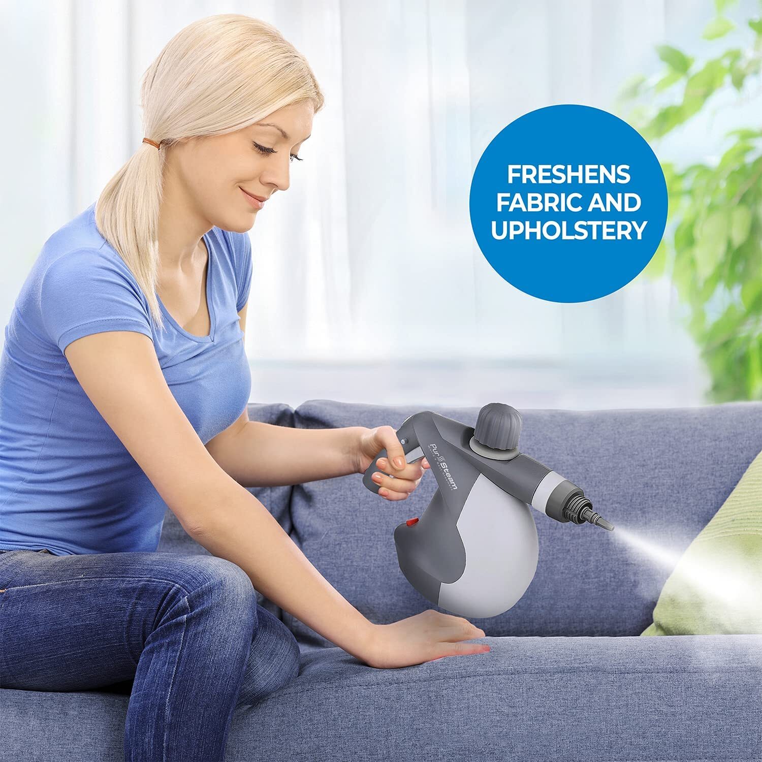 PurSteam Handheld Pressurized Steam Cleaner 9 Tools Car Leather Window PS-581X