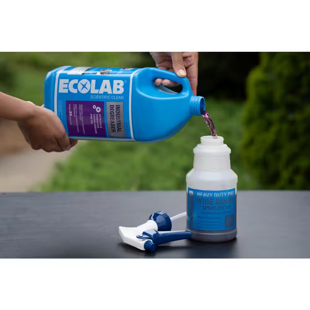 Ecolab Heavy Duty Spray Bottle 32 Oz Bleach Resistant Wide Mouth 4 Pack