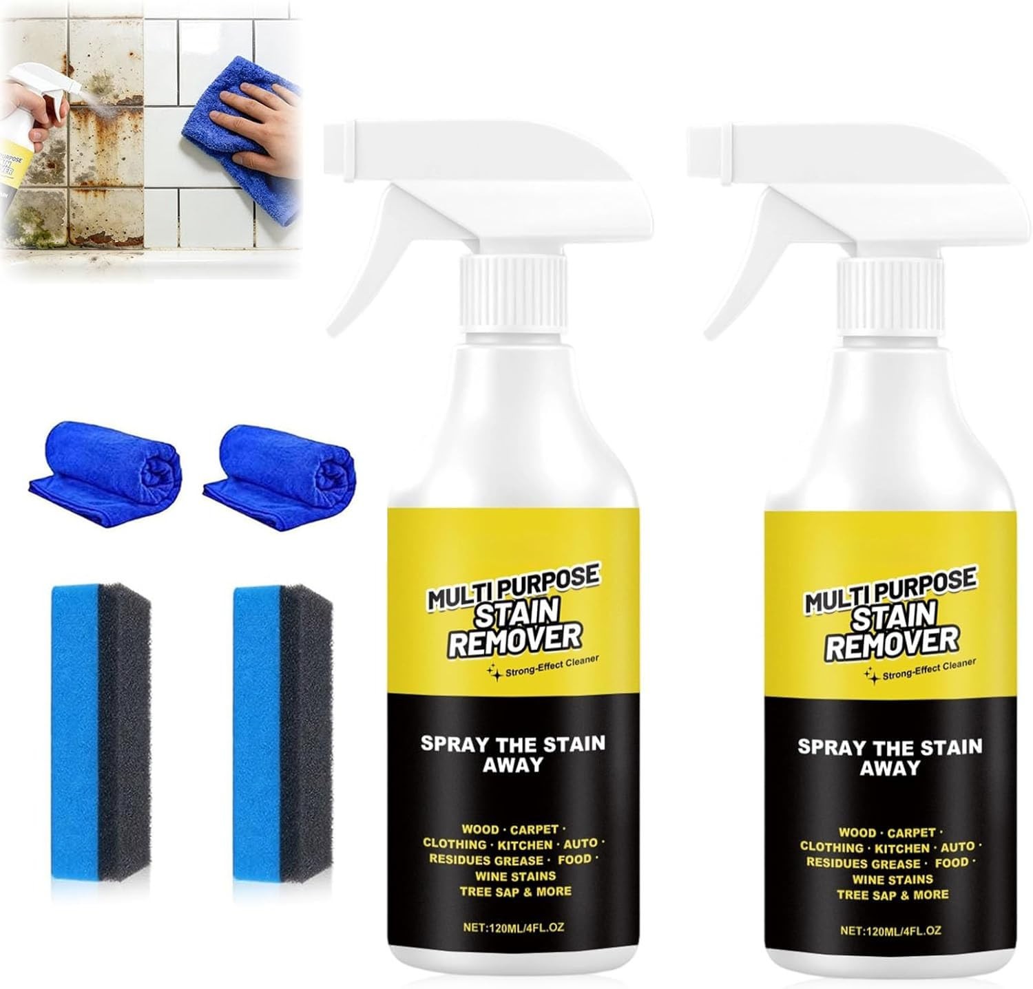 2PCS Multi Purpose Stain Remover, Foam Cleaner Spray, A powerful cleaner for …