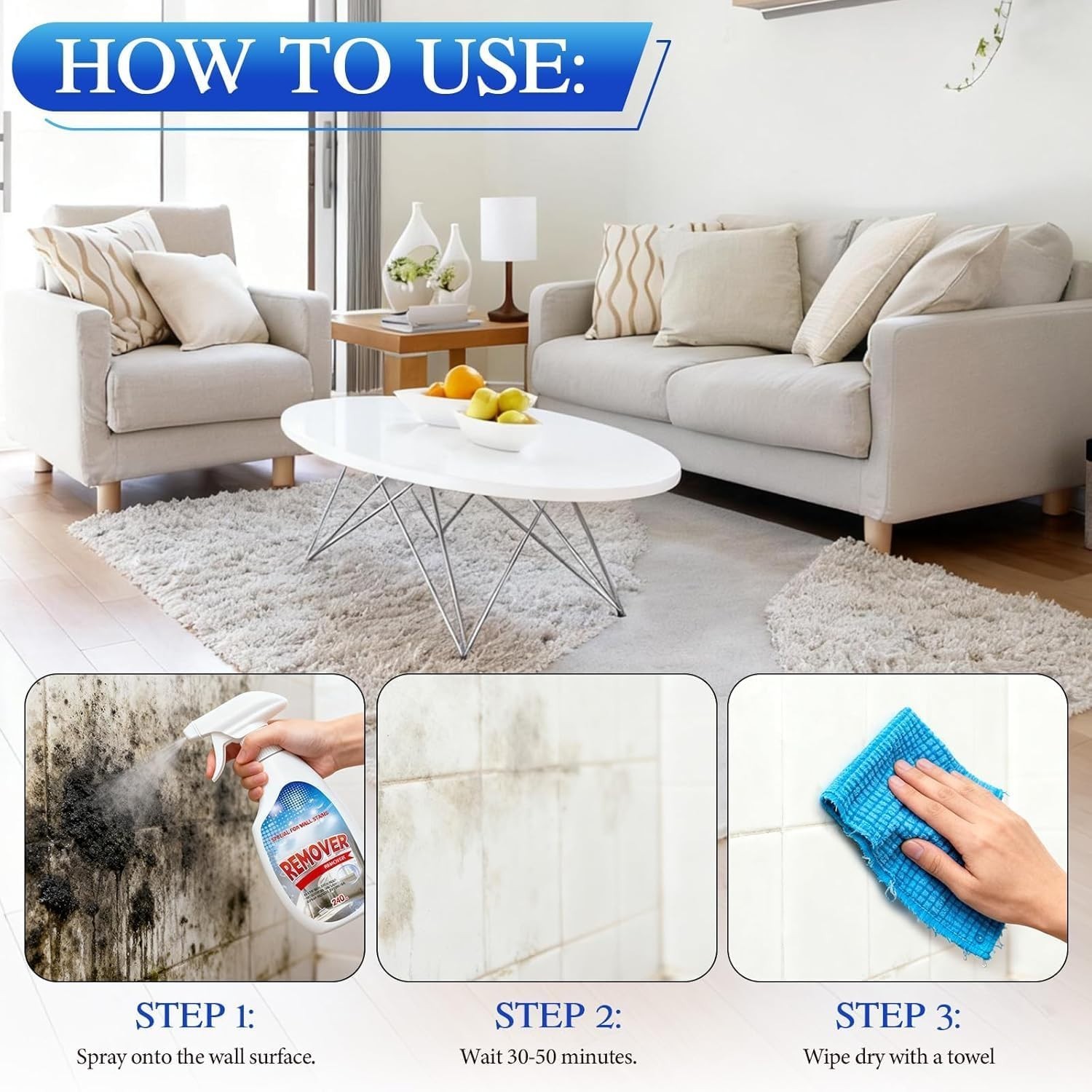 Versatile Wall Remover Spray – 8.12 Fl Oz for Effortless Dirt & Stain Removal