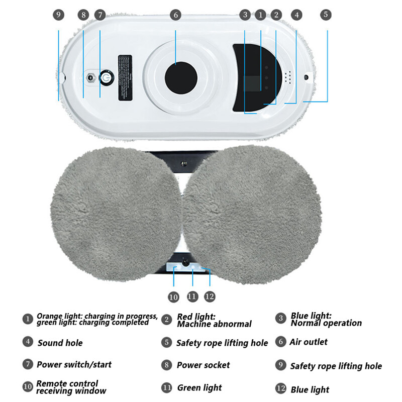 220V/110V Cleaning Machine Automatic Remote Control Smart Window Cleaner Robot