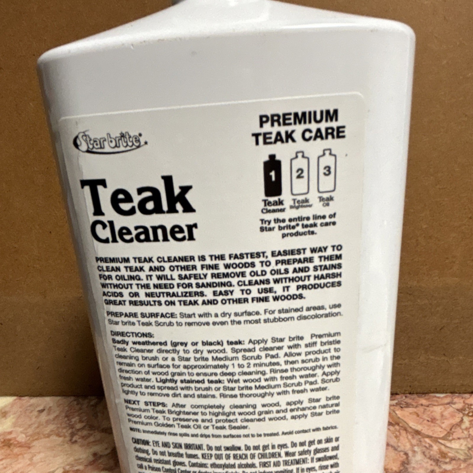 Star brite Premium Teak Cleaner Step 1 No Dangerous Acids 32 fl oz 81432