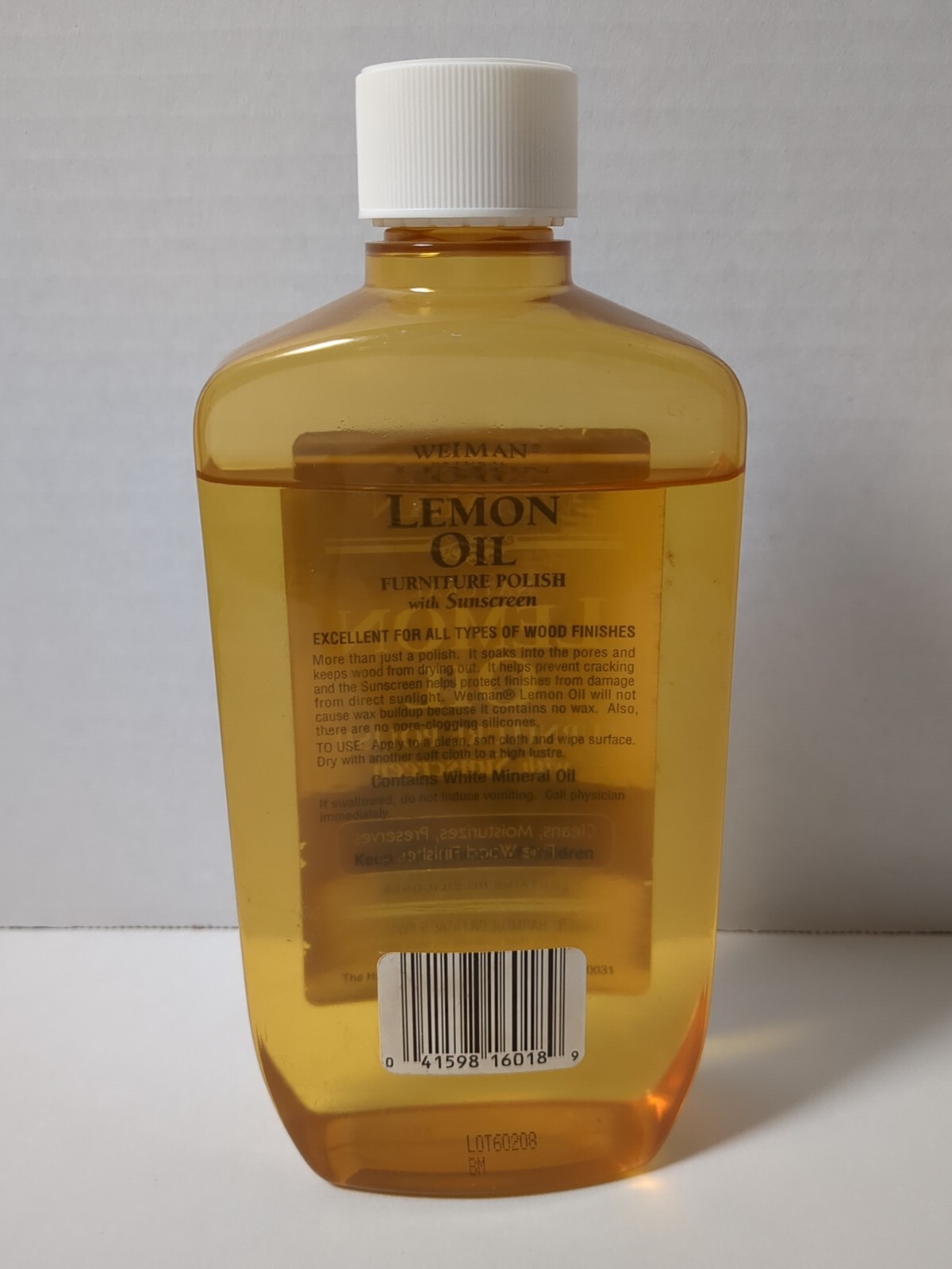 Weiman Natural Lemon Oil Furniture Polish With Sunscreen 13 oz/16 Oz Bottle Used