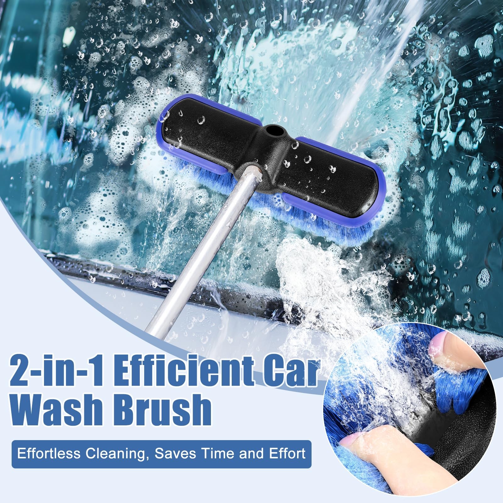 10Inch Soft Bristle Car Wash Brush Head with Protective Bumper 4 Pack