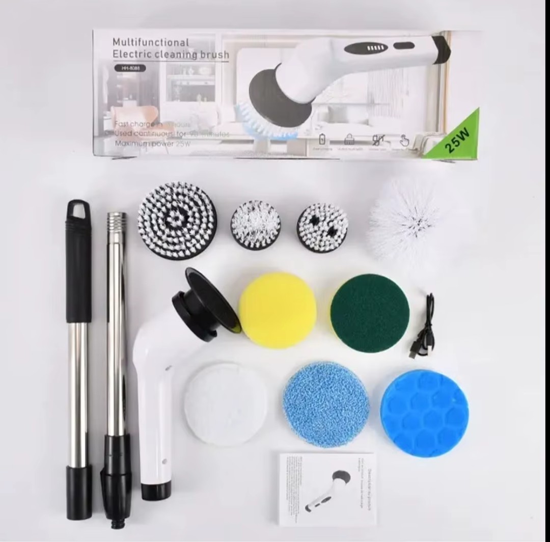 9 IN 1 Electric Spin Scrubber Cordless Power Cleaning Brush Rechargeable cleaner