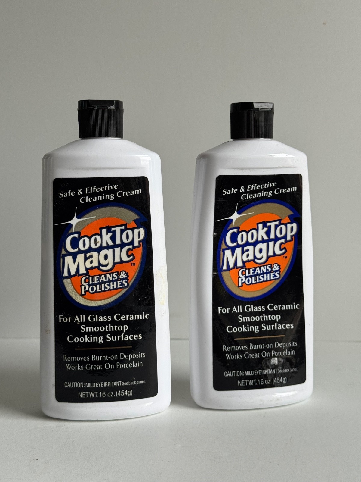 2 Cooktop Magic Glass Ceramic Smoothtop Cleaner White Bottles Black Cap New Seal