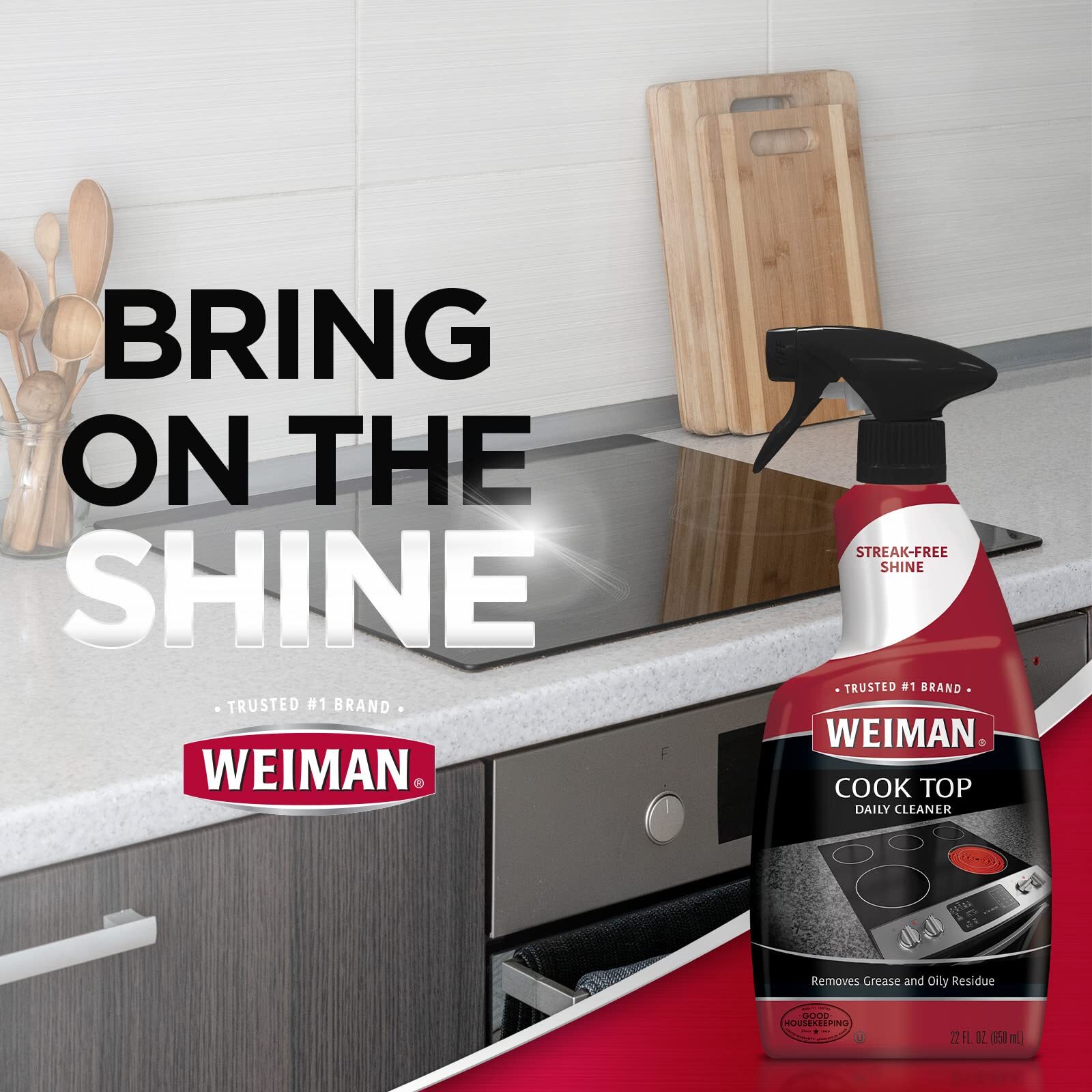 Weiman Cook Top Daily Cleaner Pack 2 with Microfiber Cloth for Stovetops