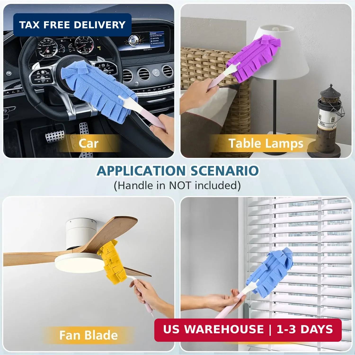 6 Pack Fleece Duster Refills 360° Reusable Duster Refills for Swiffer Washable