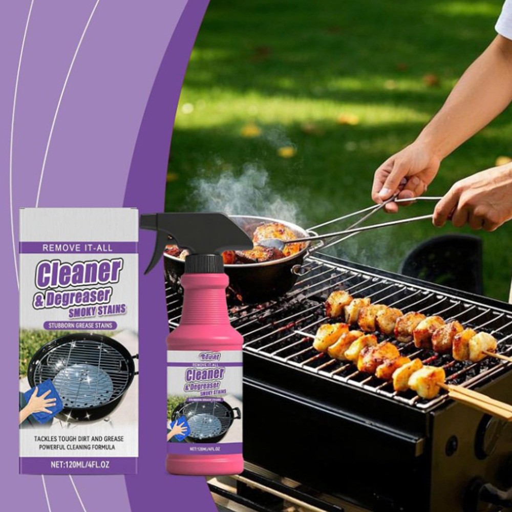 1-3PCS BBQ Grill Degreaser Cleaner,Fast-Acting Heavy-Duty Grill Degreaser Spray