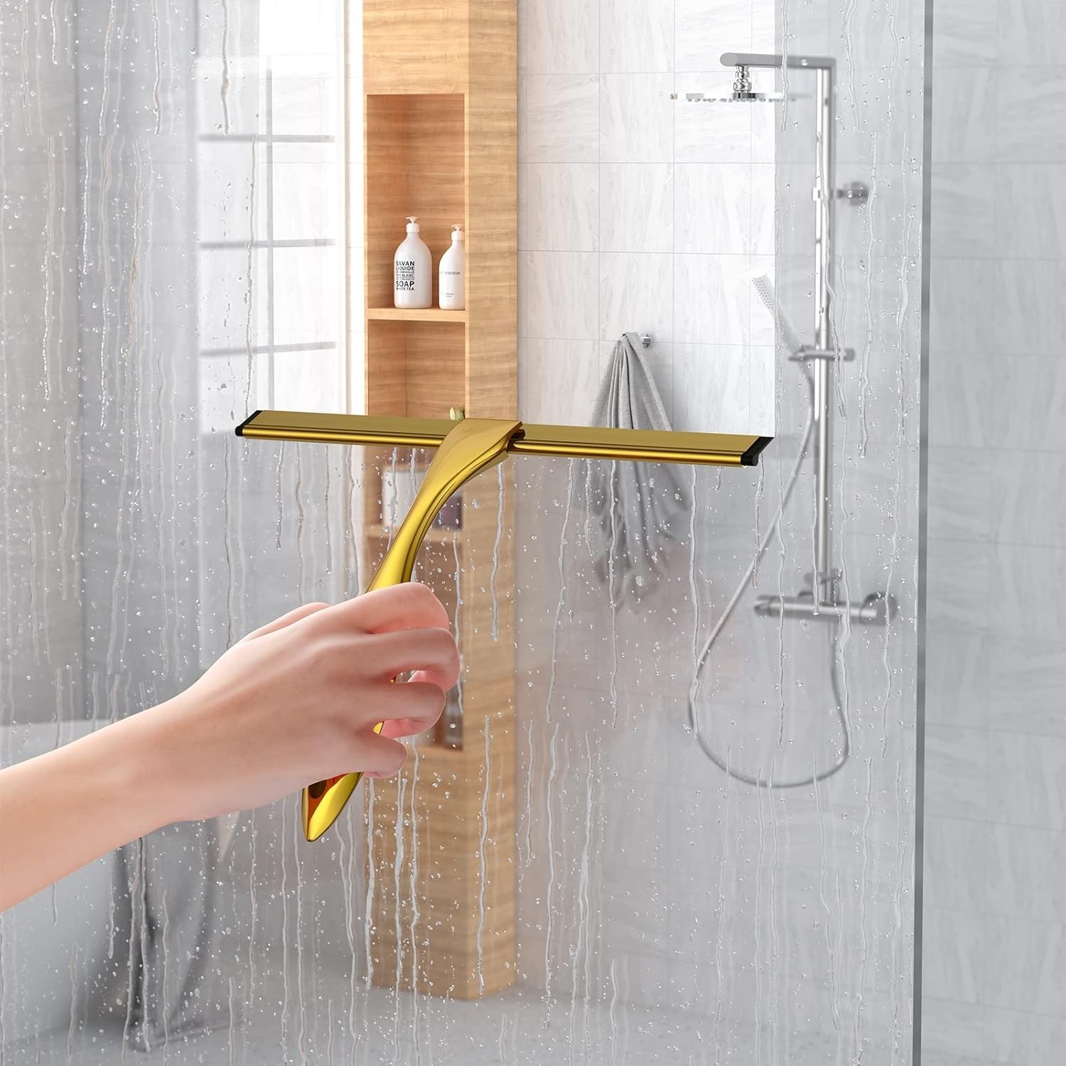 Shower Squeegee and Window Squeegee, Stainless Steel, 100% Streak-Free, Clean…