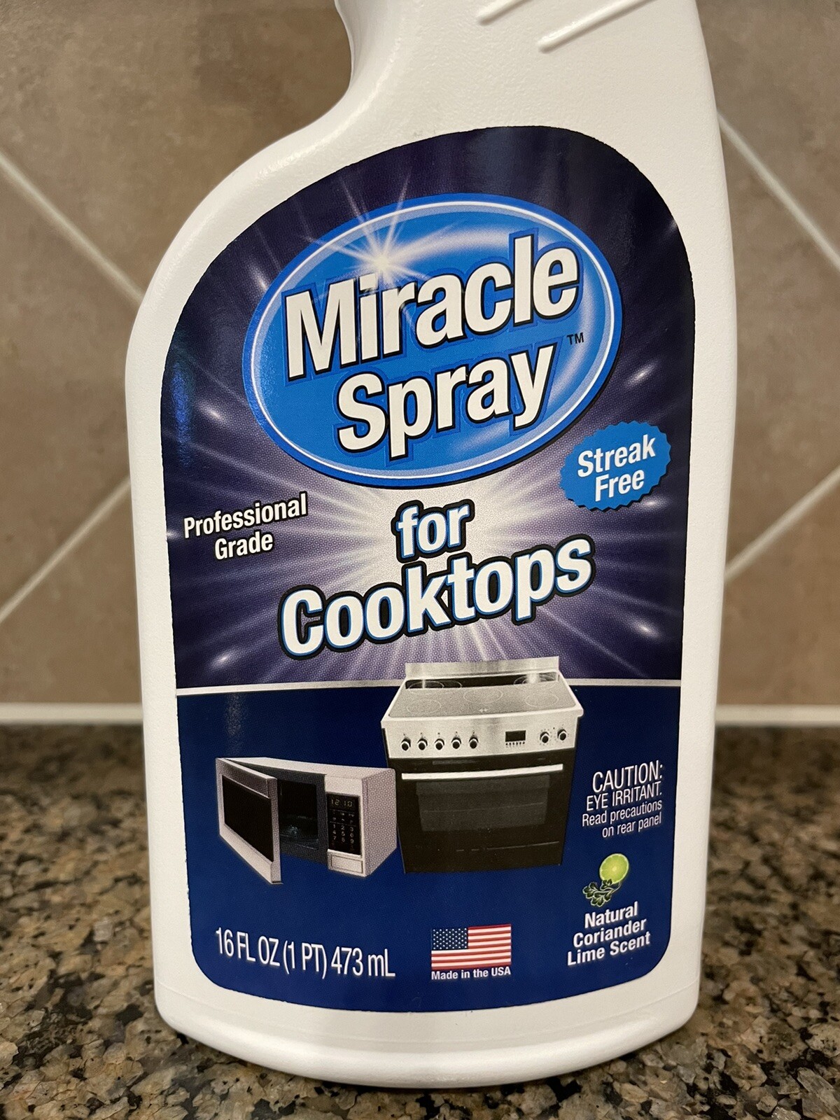 Miracle Spray for Cooktops Streak Free Natural Coriander Lime Scent 16 fl oz