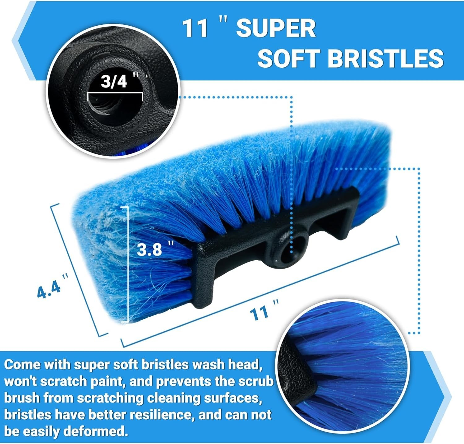 72 Car Wash Brush with Long Handle On/Off Switch for Car RV Truck Boat Wash