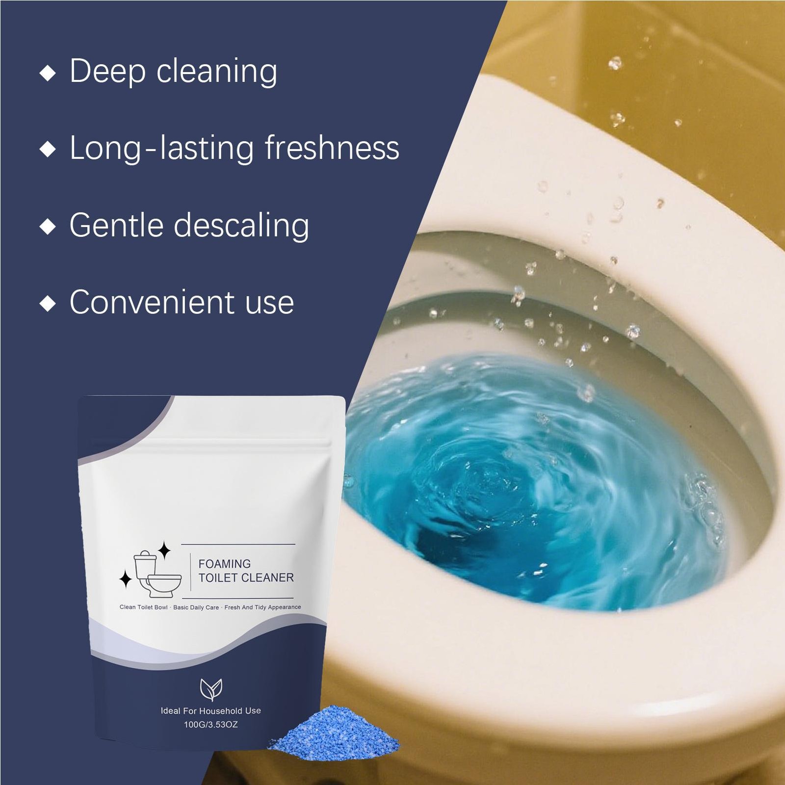 Restorabowl Foaming Cleaning Powder Fresh Scent Fast Dissolving Daily Care 300g
