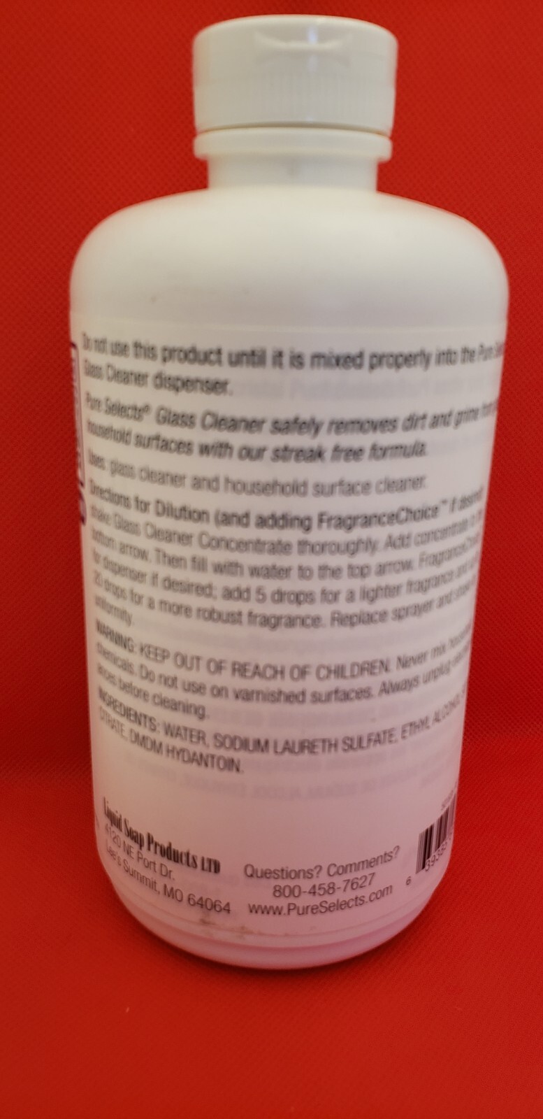 PURE SELECTS PLATINUM GLASS CLEANER CONCENTRATE, 1 QUART, NIB