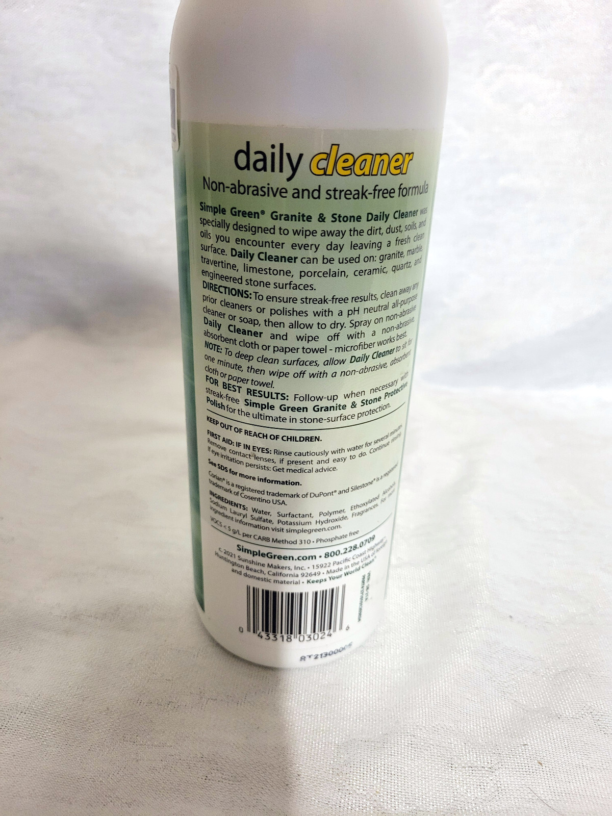 SIMPLE GREEN DAILY CLEANER for Granite and Stone 24 oz # 3710101203024