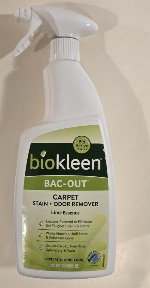 Biokleen Bac-Out Carpet Odor Stain Remover Like Essence 32oz Cleaning Spray