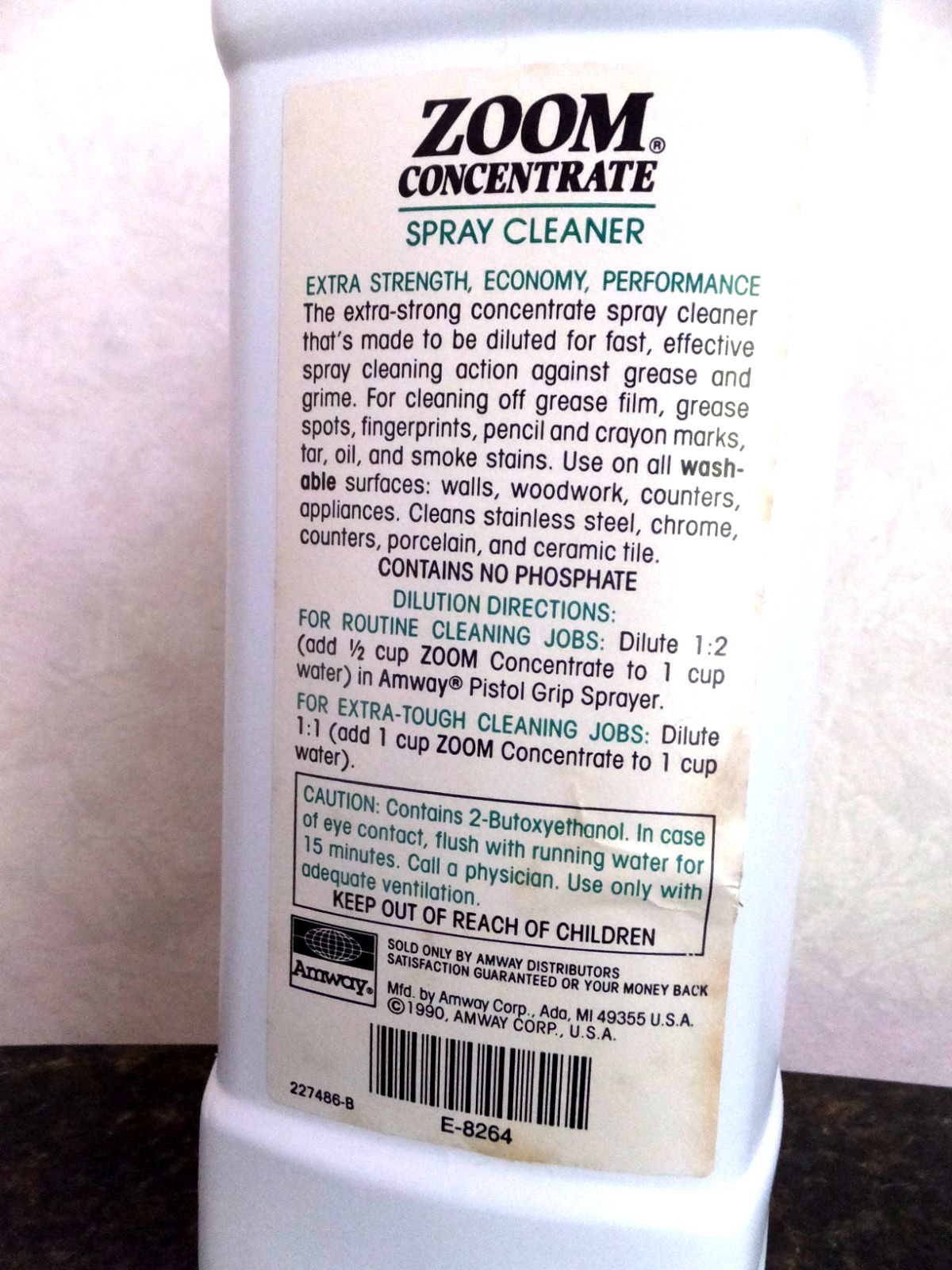 NOS 1992 Amway Zoom Spray Cleaner Concentrate 33.8 Fl Oz (1 Liter) Bottle