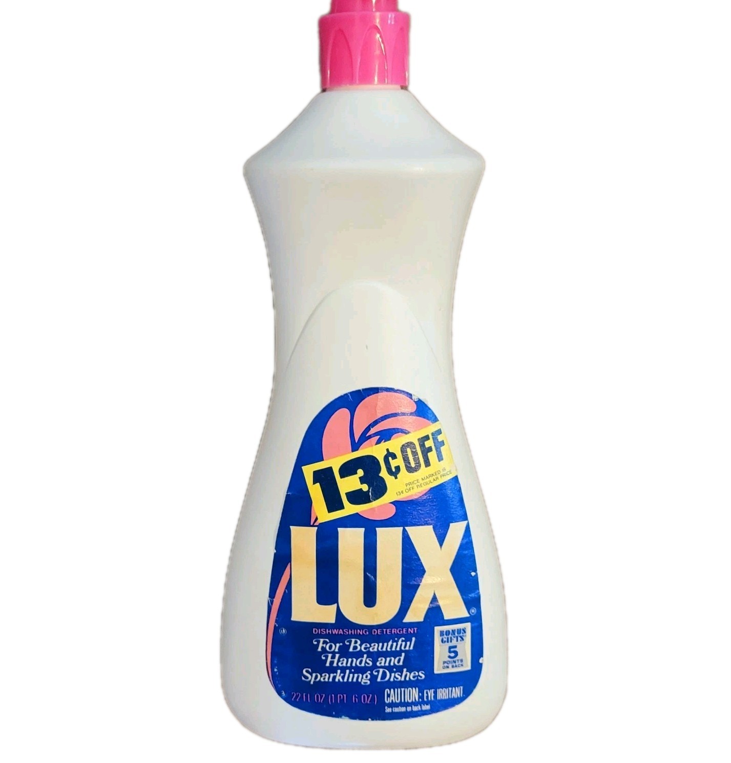 Vintage Lever LUX Mild Dishwashing Liquid 22 oz 1980s Dishwash Soap 13 Cents NEW