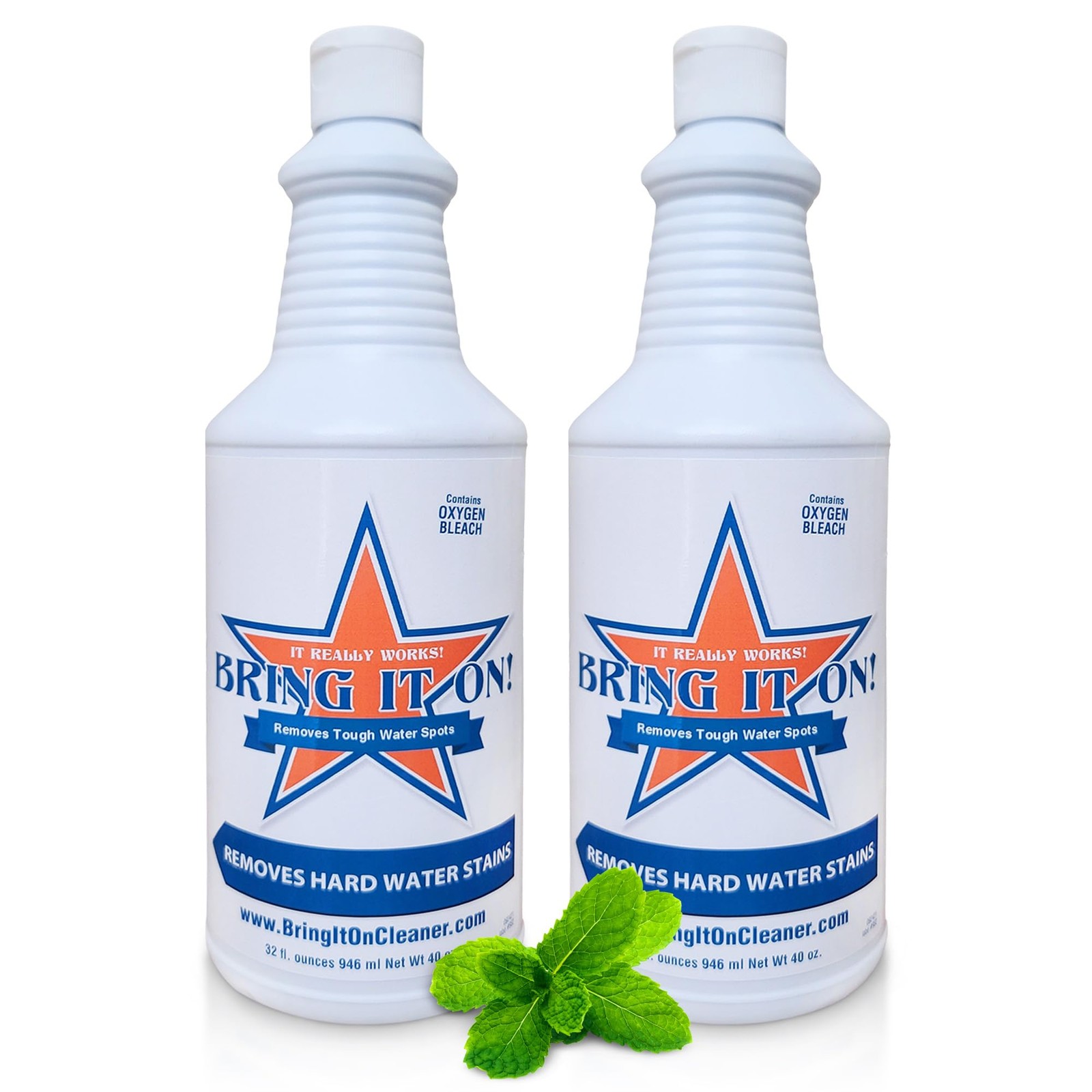 2 Pack 32 Oz Hard Water Stain Remover for Glass, Shower Door Cleaner, Soap Sc…