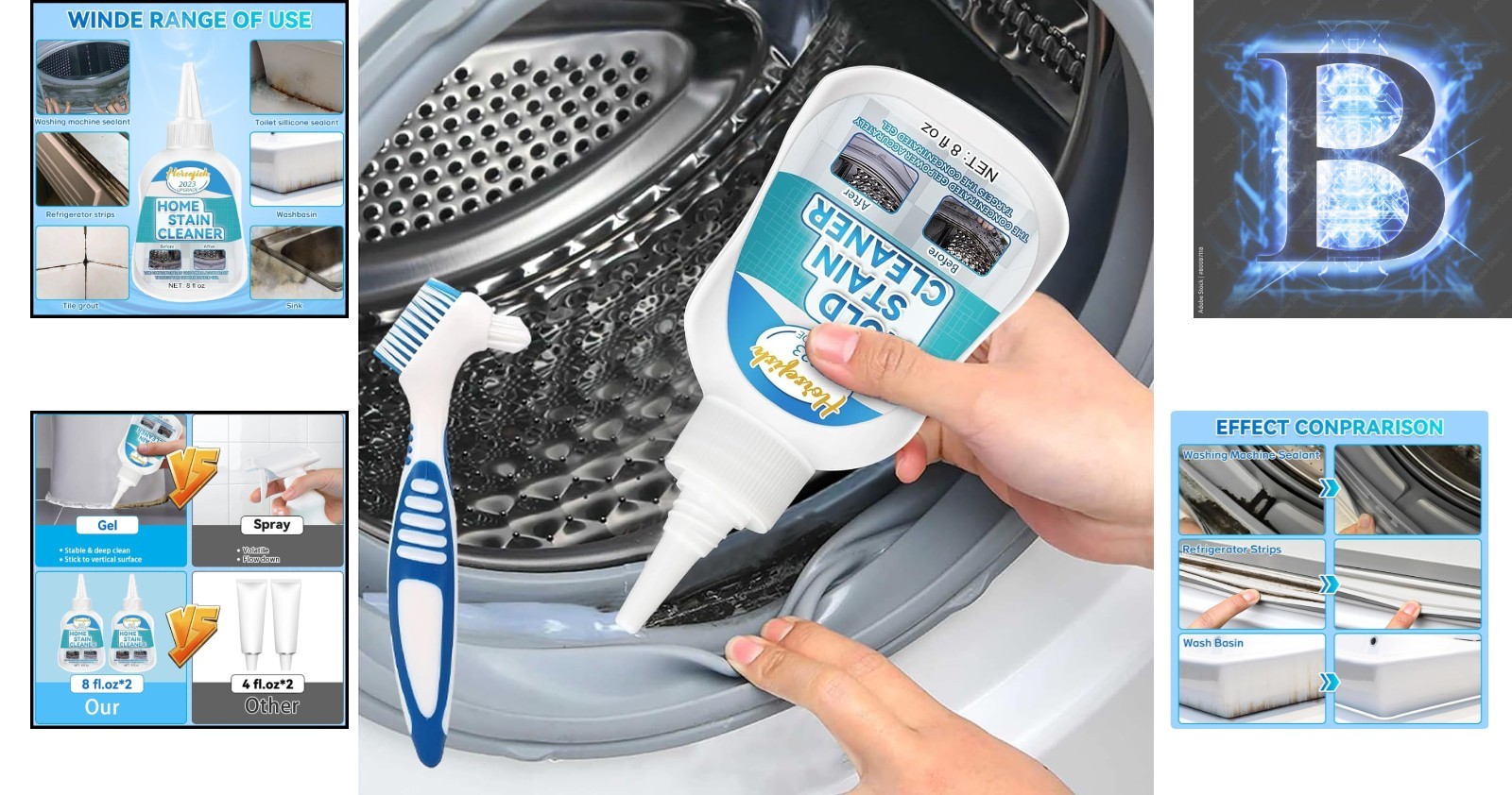 Effective 8 Fl Oz Gel for Tough Stains – Perfect for Household Cleaning Needs