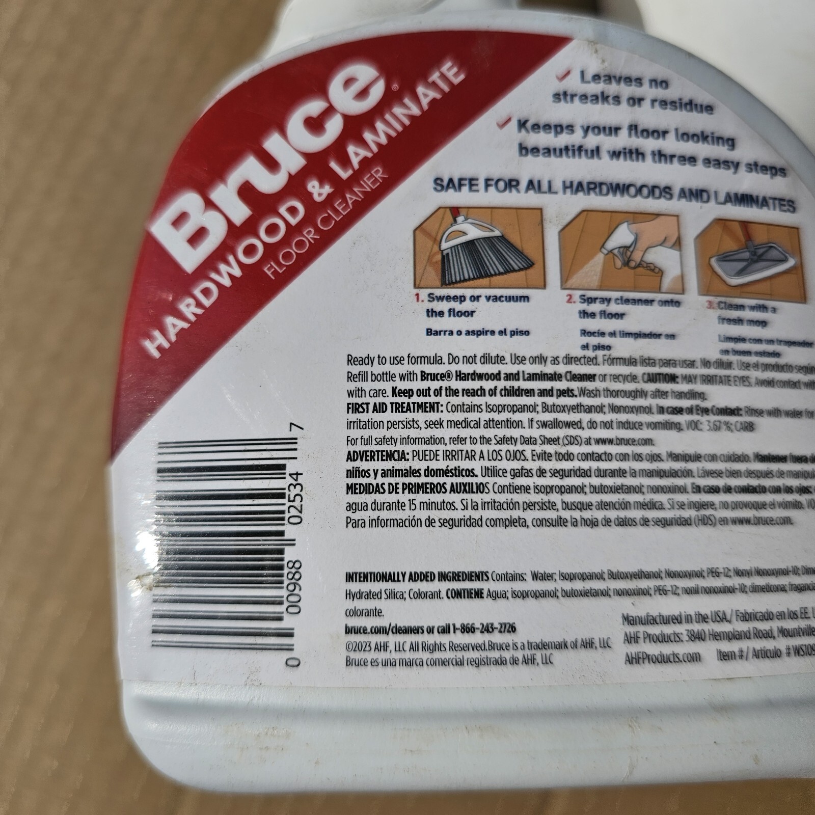 4 PK Bruce Hardware & Laminate Floor Cleaner Liquid 32 oz