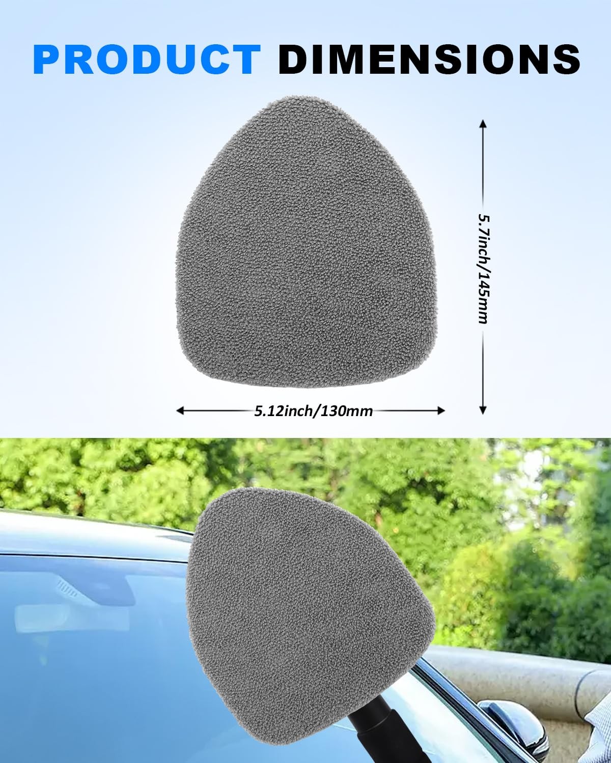 Microfiber Windshield Cleaning Pads 5 Pack Replacement Bonnets, Washable