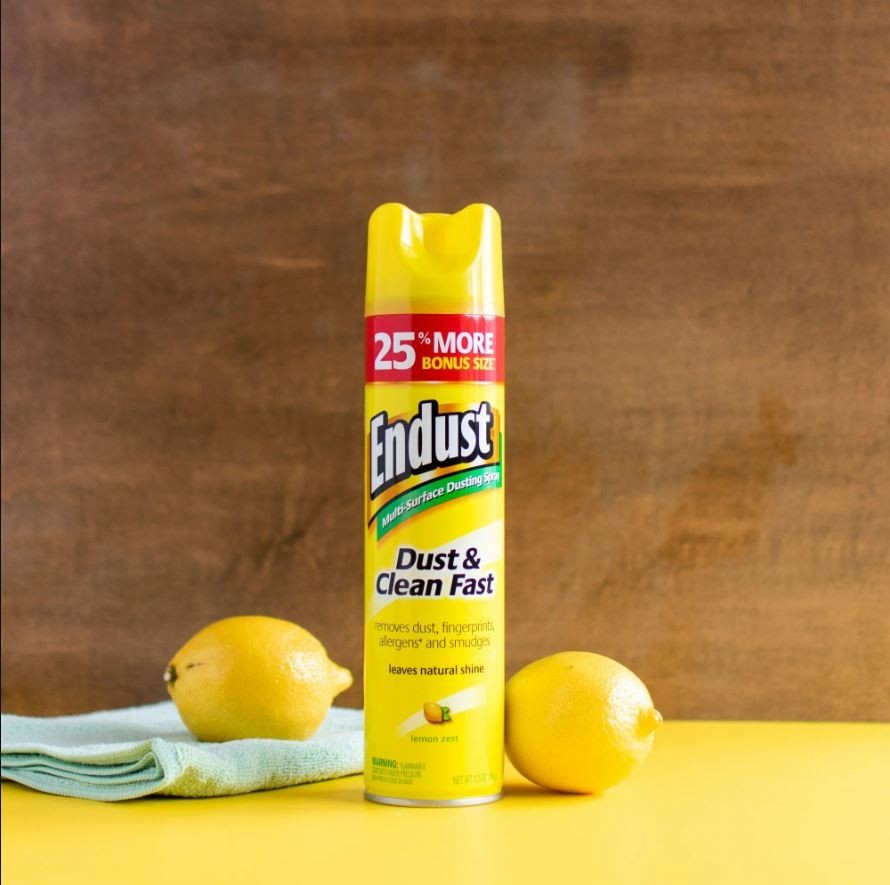 Endust Multi-Surface Dusting & Cleaning Spray Aerosol, Lemon Zest, 12.5 oz
