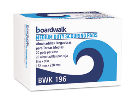 Medium Duty Scour Pad, 6 x 9, Green, 20/Carton