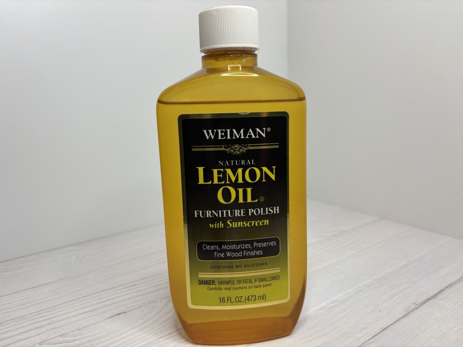Weiman Natural Lemon Oil Furniture Polish With Sunscreen 16 oz 90% Full
