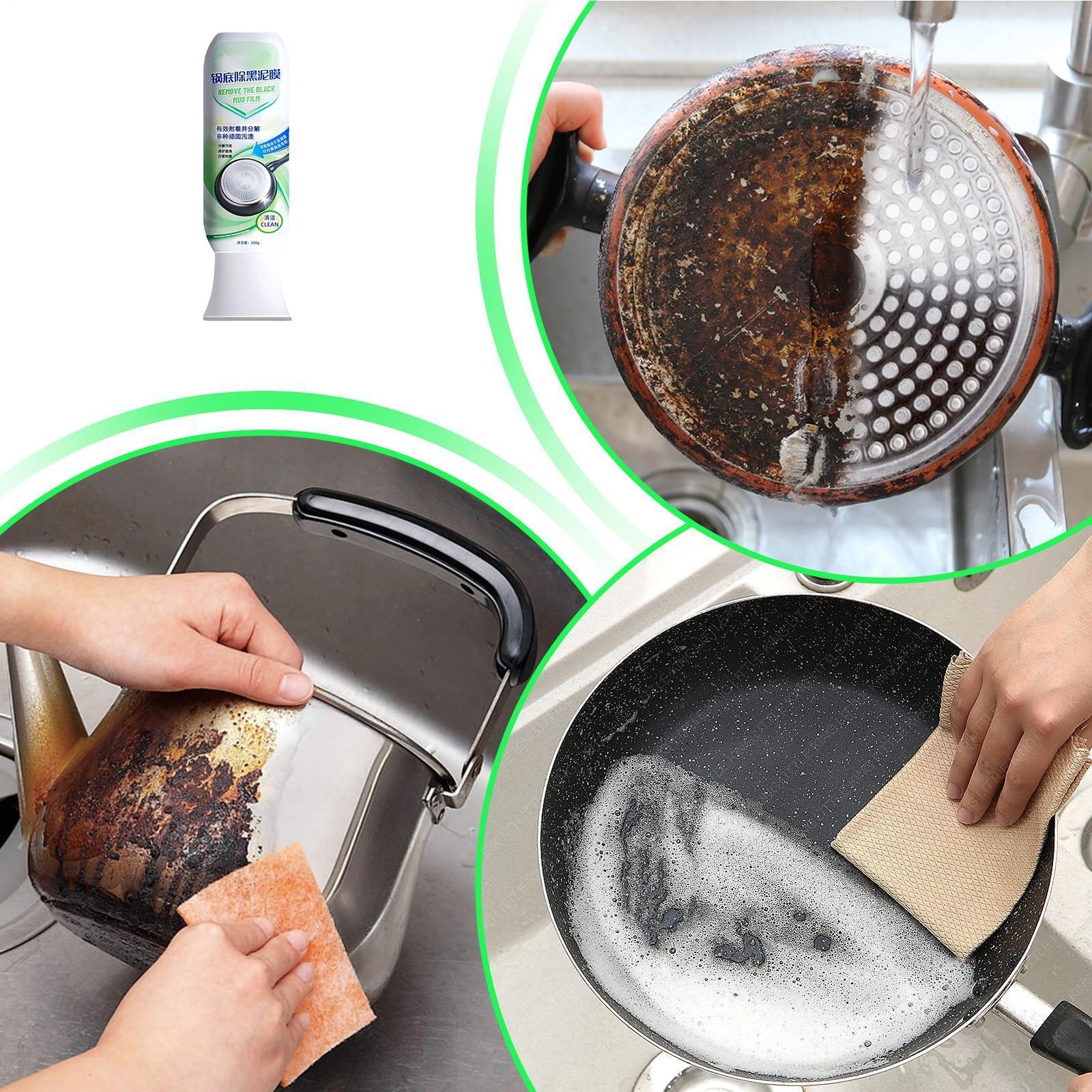 Pot Cleaner for Bottom of Pans 200g Powerful Heavy Duty Degreaser Scrub