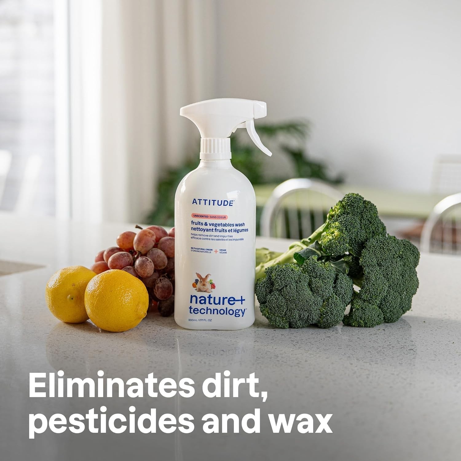 Gentle & Streak-Free Fruit & Veggie Cleaner – 27.1 Fl Oz Eco-Conscious Wash
