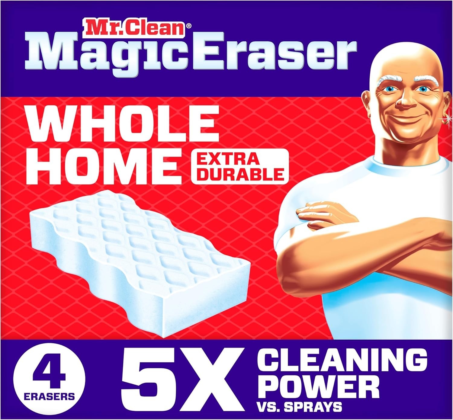 Mr. Clean Magic Eraser Sponge, All Purpose Cleaner, Extra Durable, 4&9 Count