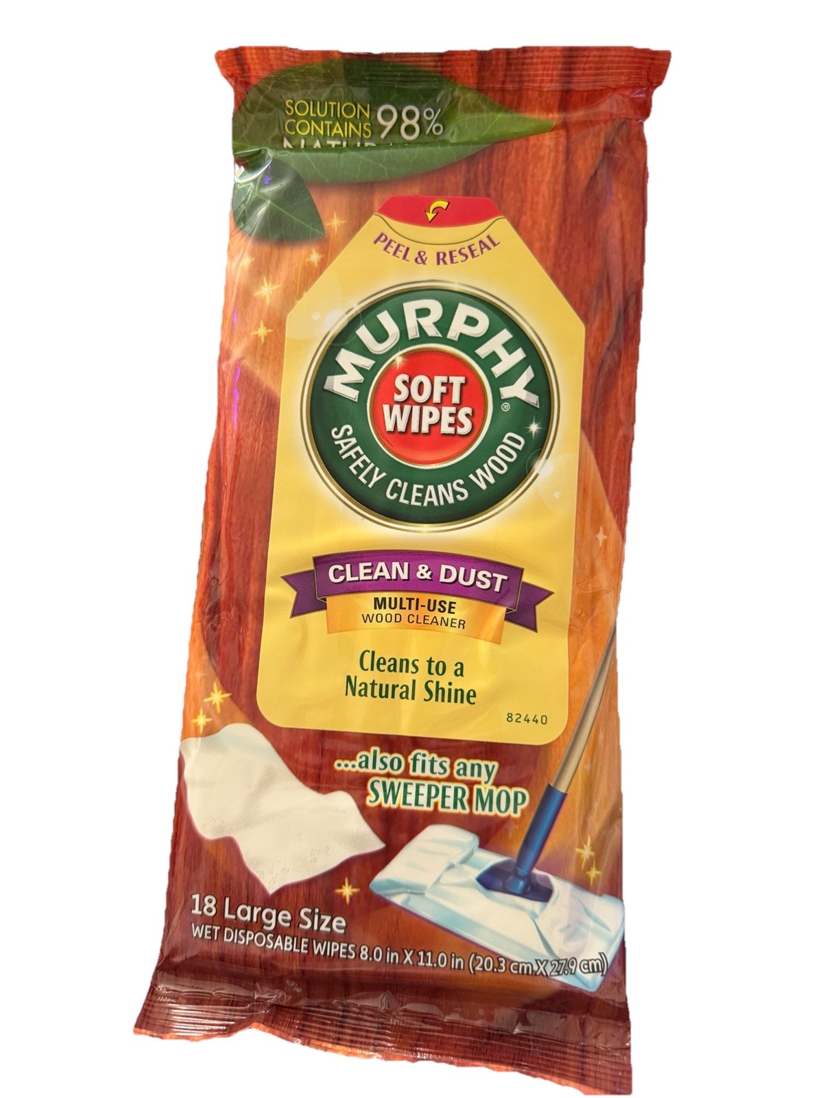 Murphy Clean & Dust Multi-Use Wood Cleaning Wet Disposable Wipes Pack of 18 NEW