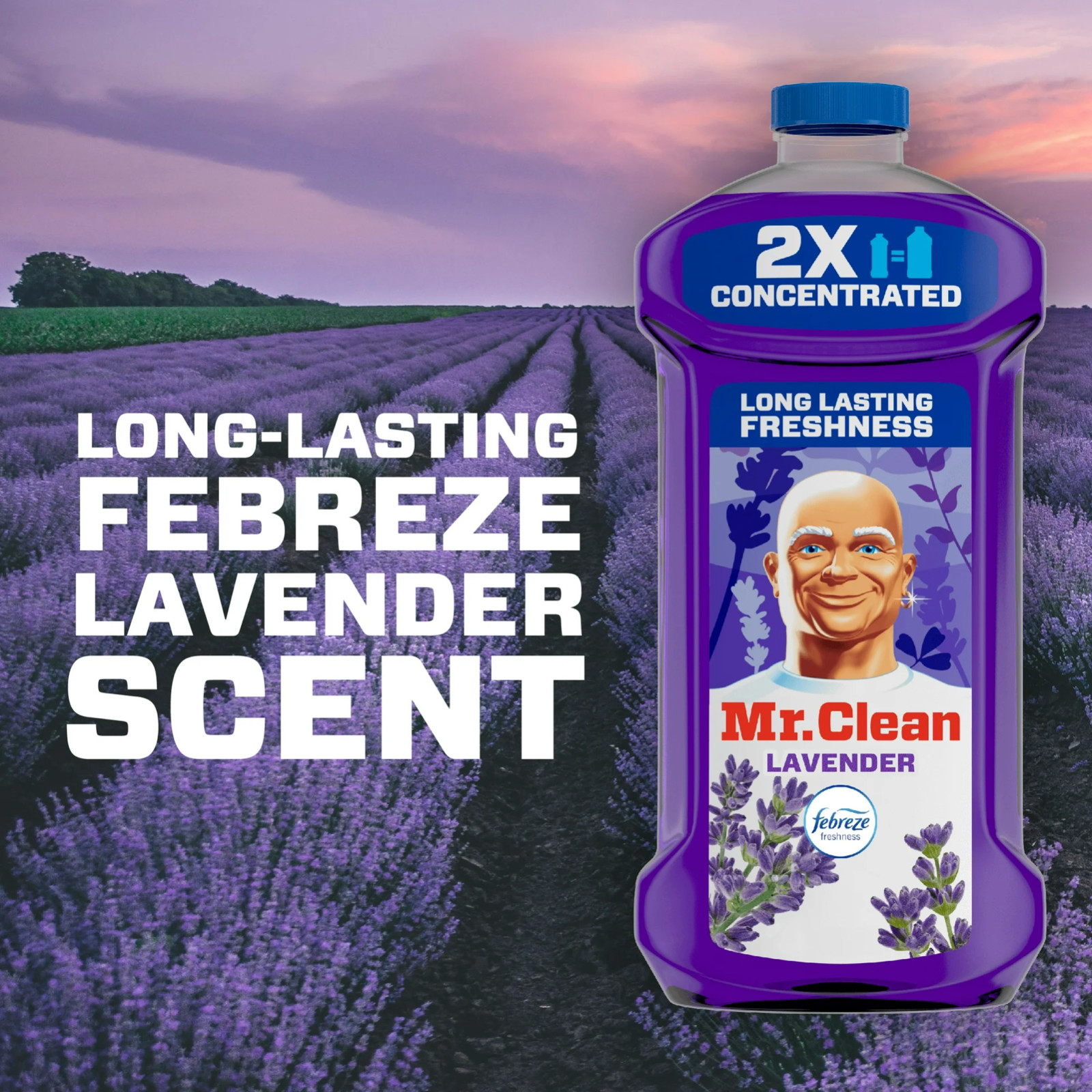 Mr. Clean 2X Concentrated Multi Surface Cleaner with Febreze Lavender Scent, 41