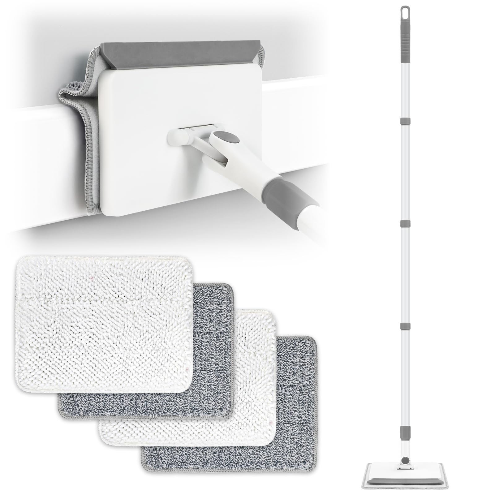 Baseboard Cleaner Tool with Handle, Baseboard Cleaner with Extendable Long Ha…