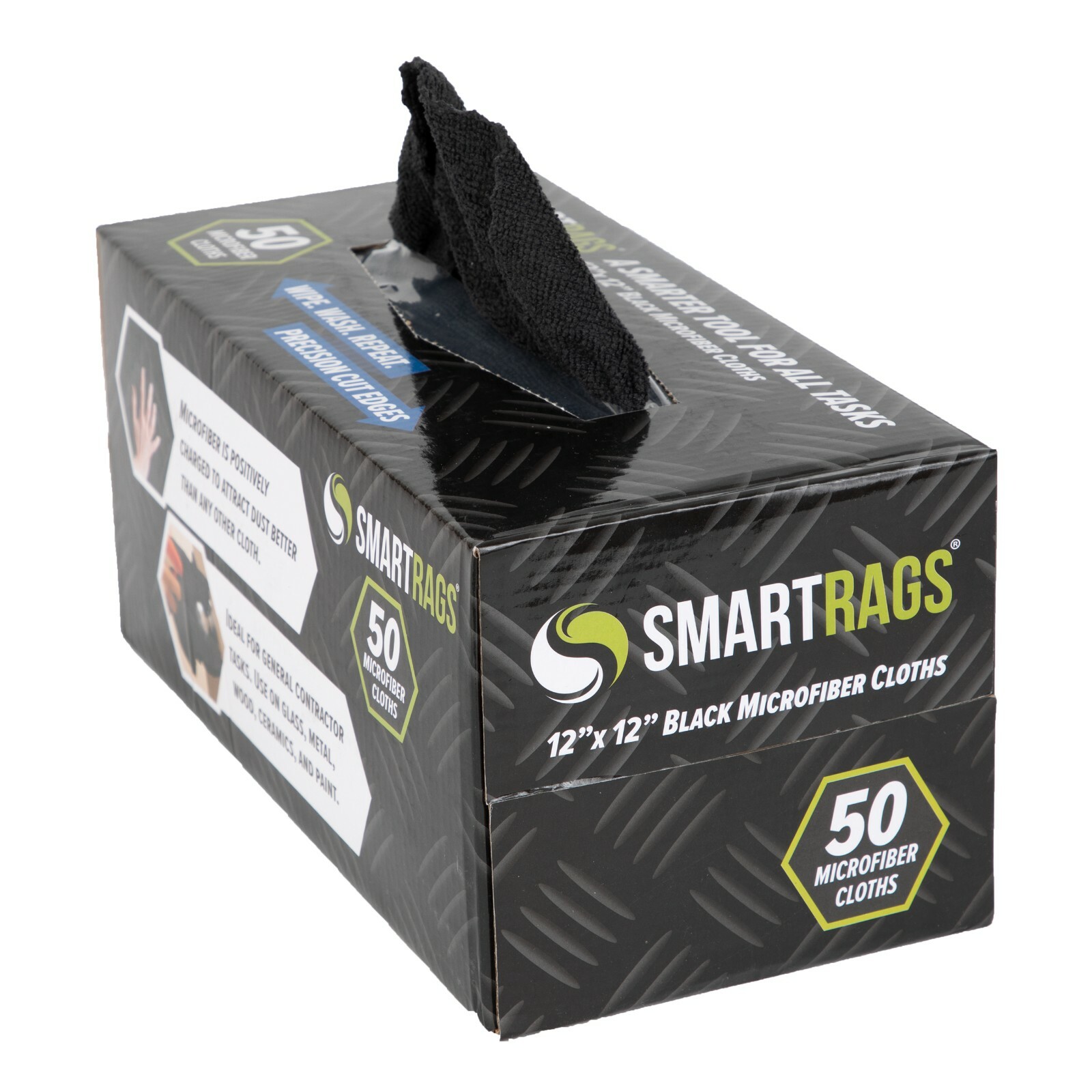 Smart Rags Cleaning Cloths (Box of 50), Lint Free 12×12 Color Options Disposable
