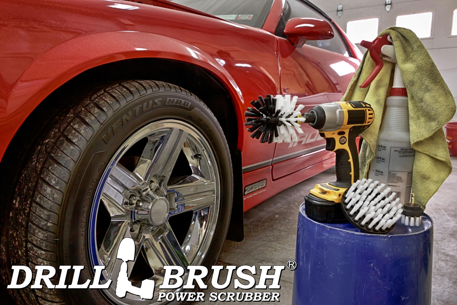 Car Detailing Kit Interior Cleaner Brush Set 3 Piece Drill Brush Cleaning Tool A