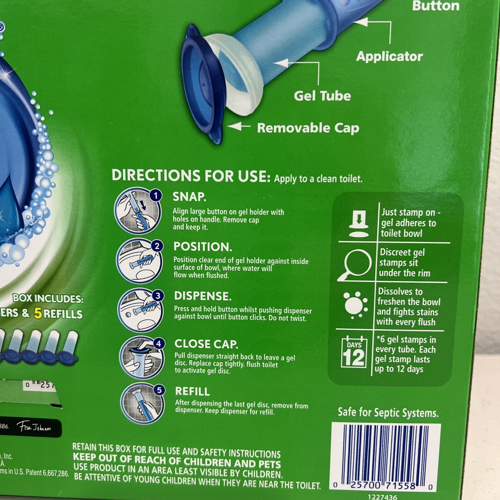 Scrubbing Bubbles Toilet Gel Stamp Rainshower 2 Dispensers + 30 Refills New Box
