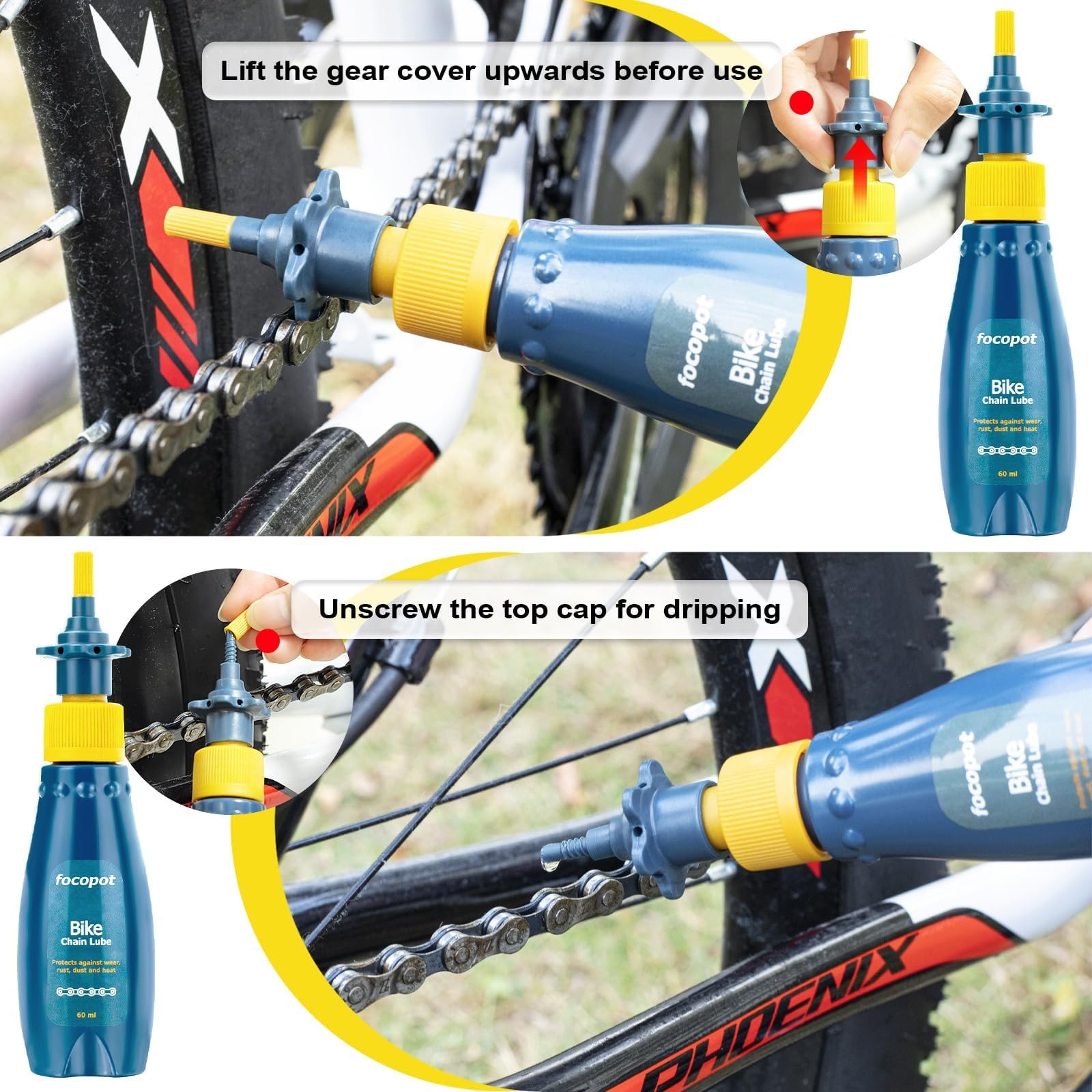 focopot Bike Cleaning Kit Including Bicycle Chain Cleaner Degreaser,Cycling C…