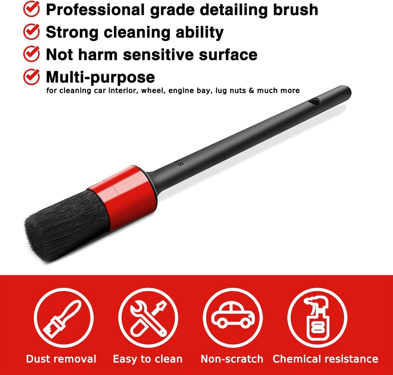 HMPLL 10pcs Auto Car Detailing Brush Set Car Interior Cleaning Kit Includes 5 Bo
